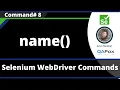 name Command - Selenium WebDriver