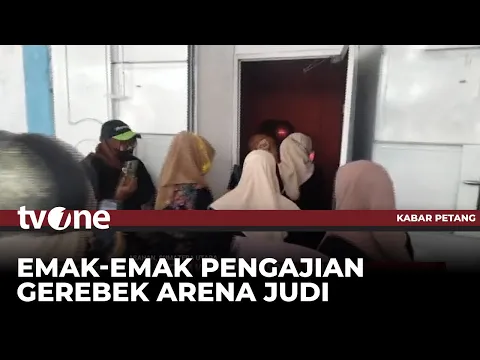 Emak-Emak Kerjakan Tugas Aparat Gerebek Arena Judi Online