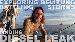 Exploring Beautiful Waters Near Belitung Island, Battling Storms and Fixing a Diesel Leak