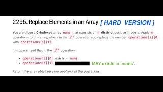 Weekly Contest 296 2295 Replace Elements in an Array