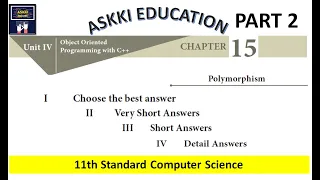 11th Computer Science Chapter 15 Polymorphism - Book Back Answers English Medium Part 2