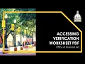 Accessing Verification Worksheet PDF