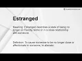Estranged Meaning