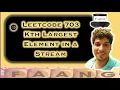 Kth Largest Element in a Stream Leetcode 703 Min Heap Live coding session