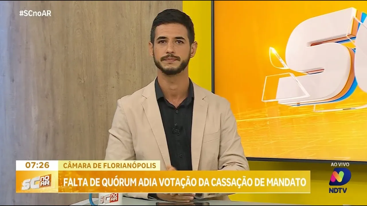 Votação sobre cassação de mandato de vereador em Florianópolis é adiada por falta de quórum