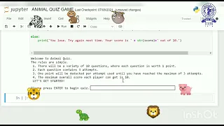 Animal Quiz Game Using Python
