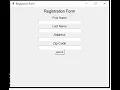How To Create A Simple Registration Form Using Tkinter Python Part 1