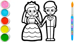 Download Wedding Picture Drawing, Painting and Coloring for Children | Let's Learn How to Draw Easy #159 MP3