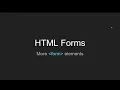 HTML Form Elements
