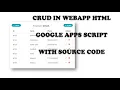 Google Apps Script - CRUD in webApp HTML Add Edit Delete Realtime Database