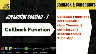 JavaScript Session 7 Callbacks in JavaScript setTimeout setInterval Explained with Examples