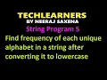 Java program to find frequency of each unique alphabet in a string