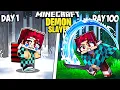 Lagu I Survived 100 Days as the DEMON SLAYER in Minecraft