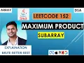 Maximum Product Subarray - Leetcode152 Java Prefix-suffix product approach Part 1
