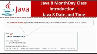 Java 8 Mont ay Class Introduction Java 8 Date and Time Java Date and Time