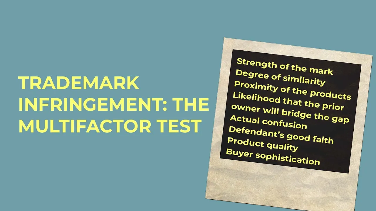 Trademark Law: Chapter 14-1: adjudicating trademark infringement -- the multifactor test