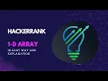 1D array problem of Hackerrank in C