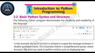 Syntax of Python Ch3 Lec 2 - Class 10 Computer Science