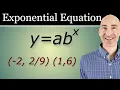 Find the Exponential Equation y ab x Using 2 Points Easy Method
