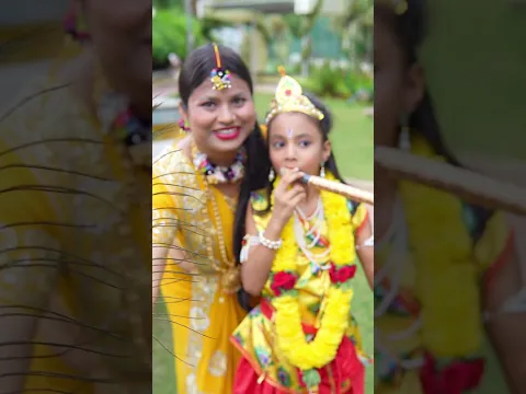 Aru and mumma Kaise lag Rahi hai Janmashtami look me ? #shorts