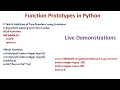 Function Prototypes in Python Argument Types Return Values Programs GE8151-PSPP Tamil 27