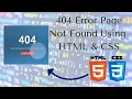 Responsive 404 Page Design Using HTML CSS Modern Error Page