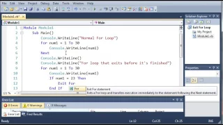 Visual Basic Tutorial 28 Exiting For Loop
