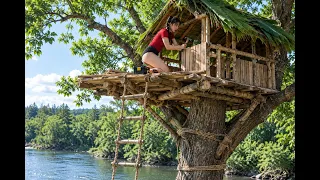 Full Video: Building Warm Survival Shelter, 1 day Free Bushcreaft Hut | Bushwalking in the woods,.
