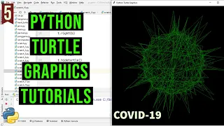 Draw Covid-19 with Python Turtle PYTHON TURTLE GRAPHICS TUTORIAL Designs in python turtle