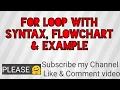 BS hons Computer classes C Language Lecture For loop with syntax flowchart