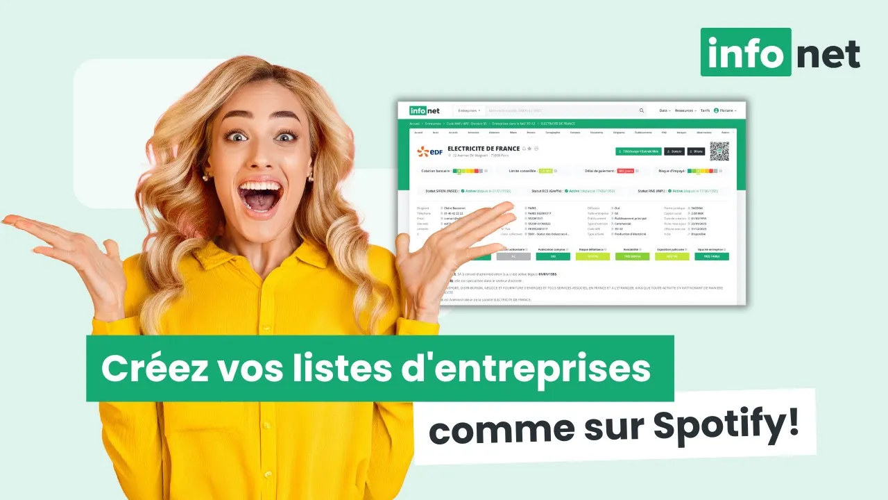 Créez vos propres listes d'entreprises comme sur Spotify avec Infonet !
