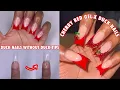 Making Full Cover Duck Nails With Regular Tips Gel-X Duck Nails Red French Tip Blingy Cherry Nails