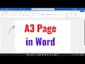 How to insert an A3 page in Word Microsoft Word - A3 Size Document Size Setup Tutorial
