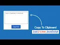 Copy to Clipboard using HTML CSS JavaScript Copying Text to Clipboard