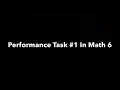 Performance Task In Math 6