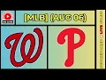 Washington Nationals vs Philadelphia Phillies MLB Baseball August 6 2026 Live SCOREBOARD EN VIVO