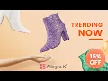 Trending Glitter Chunky Heel Ankle Boots Allegra K