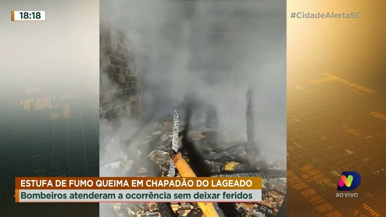 Estufa de fumo queima em Chapadão do Lageado