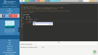 Run and Debug C program with OnlineGDB com