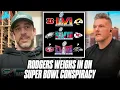 Aaron Rodgers Weighs In On The Super Bowl Logo Color Conspiracy Pat McAfee Reacts