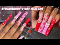 XXL STRAWBERRY VALENTINES DAY NAILS BEGINNER ACRYLIC APPLICATION 2CUTE NAIL SUPPLY