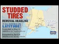 Deadline to remove studded tires extended north of 60 degrees latitude