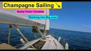“Rusty chain, Waves & Champagne Sailing to Syracuse 🍾⛵”   #liveaboard #sailing #sailingadventures