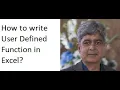 How to Write User Defined Function UDF in Excel