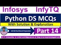 InfyTQ Python DS MCQs InfyTQ 2023 Python MCQs Python MCQs Solution Explanation Part-14