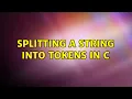 Splitting a string into tokens in C 3 Solutions