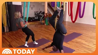 See TODAY’s Al Roker and Dylan Dreyer Try Out Aerial Yoga