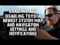 Toyota navigation system settings tutorial