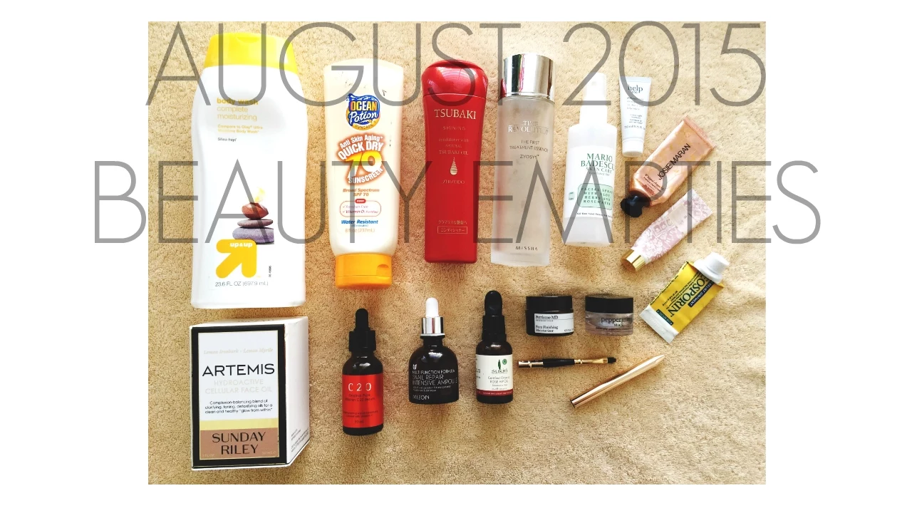 August 2015 Beauty Products I Have Used Up Video I ByBare
