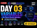 MERN Job Ready Program Day 03 Variables in JavaScript Memory let const var CodeWeavers
